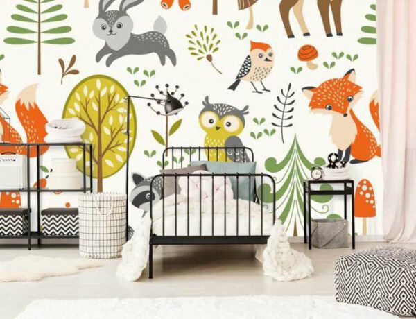 babykamer behang voorbeelden