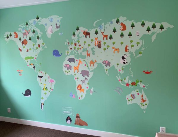 wereldkaart voor kinderkamer