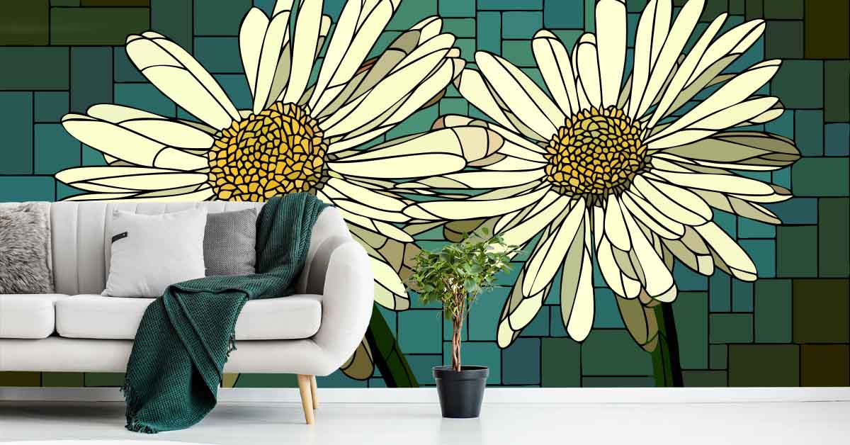 Fotobehang Abstracte bloemenkunst