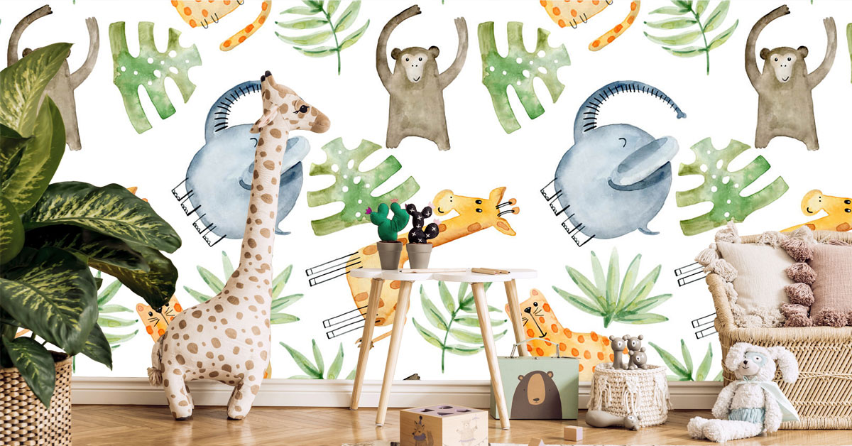 Behangpapier met patronen voor baby’s