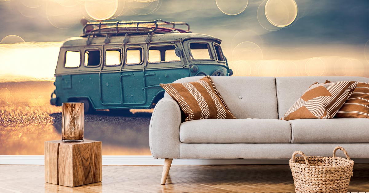 Fotobehang met bussen