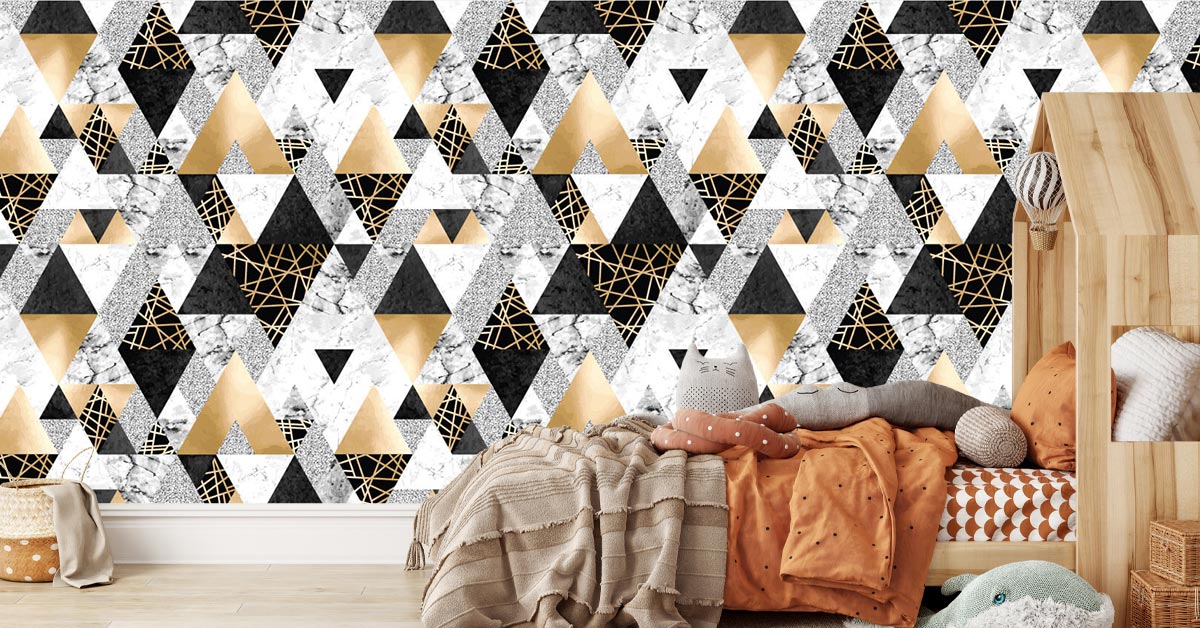 Behangpapier met goud patroon