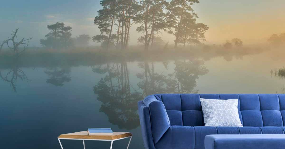 Fotobehang met mistige landschappen