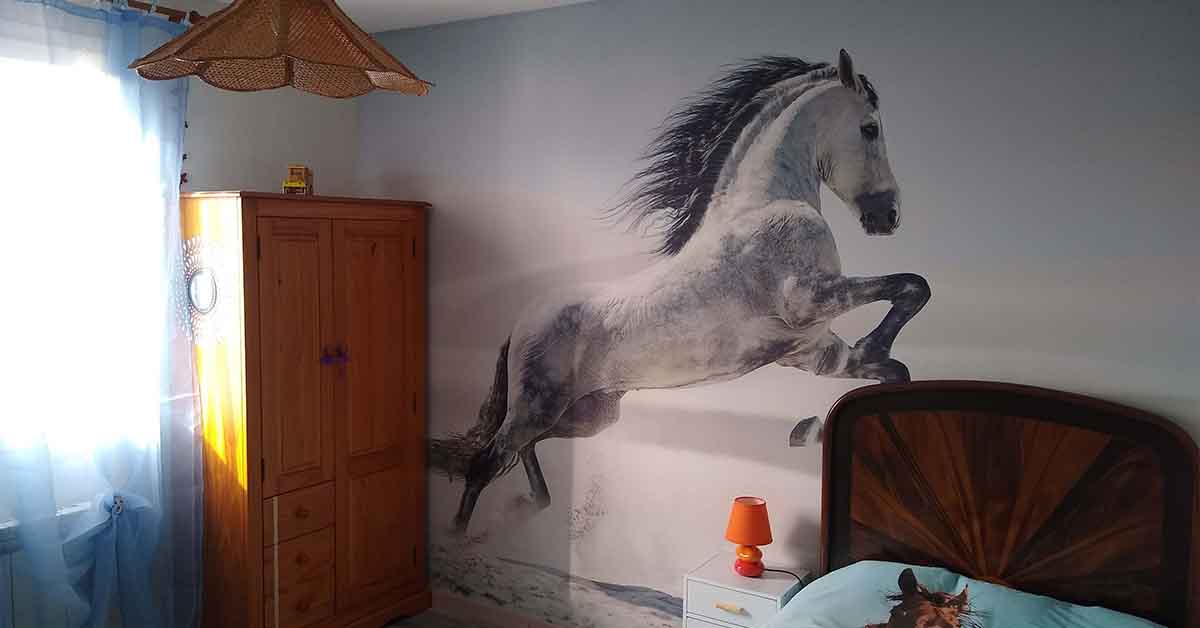 Behangpapier met paarden