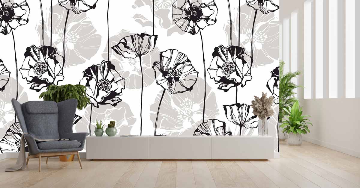 Behang met Bloemenpatroon