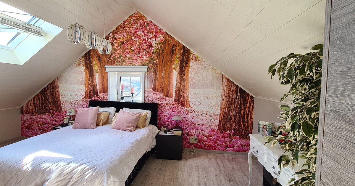 Roze behangpapier