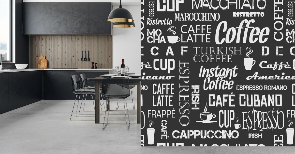 Behangpapier met teksten en letters