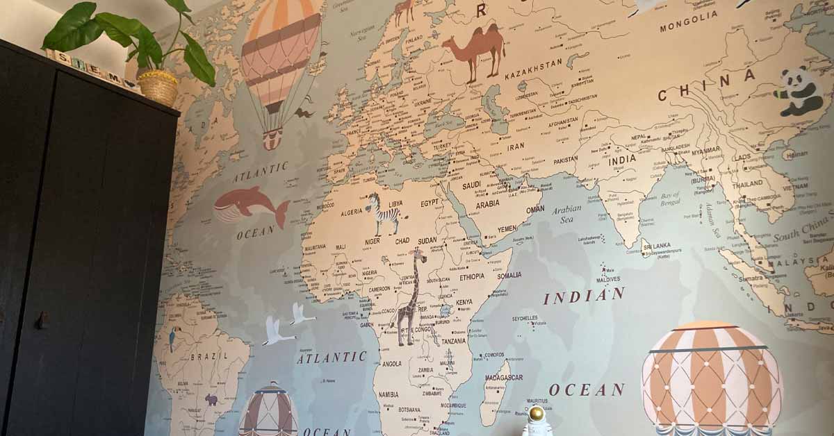 Tienerkamer behangpapier