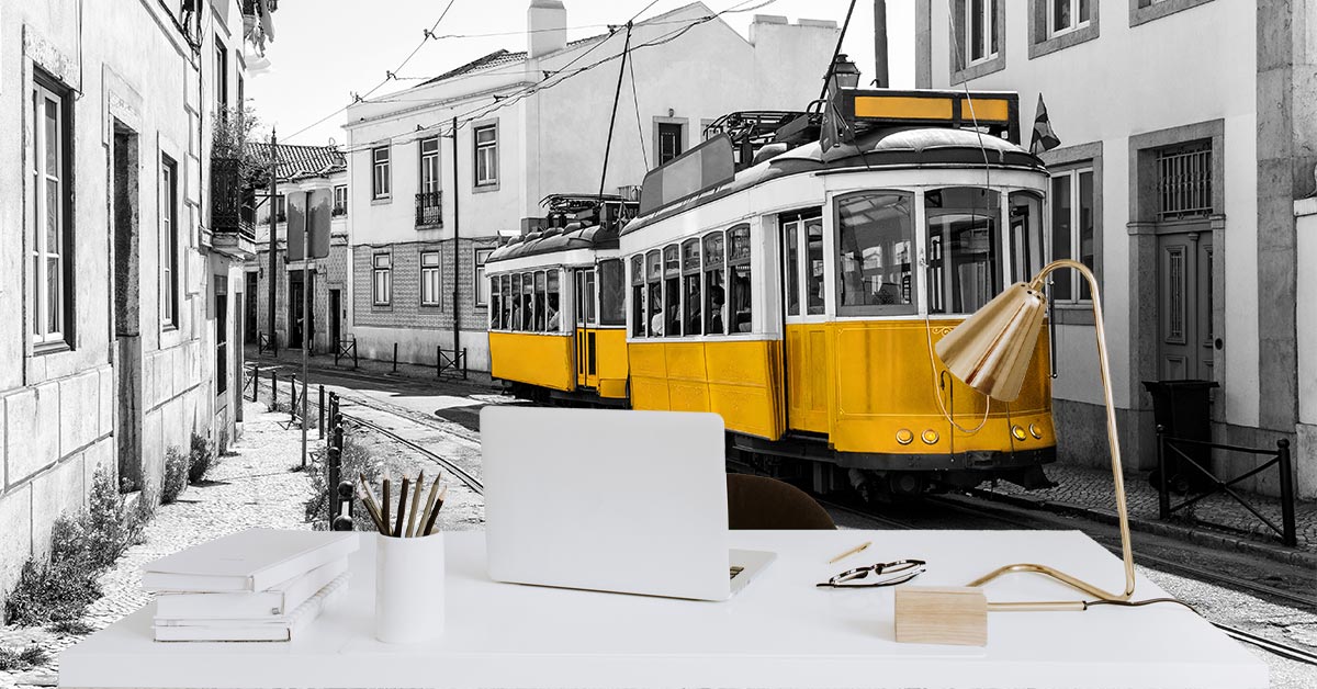 Fotobehang met trams