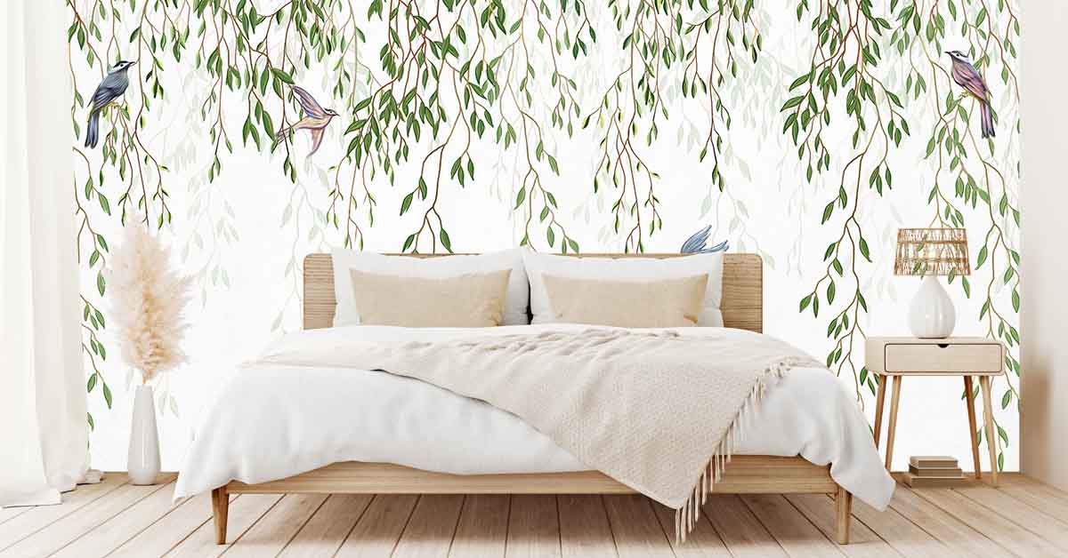 Behangpapier met vogels