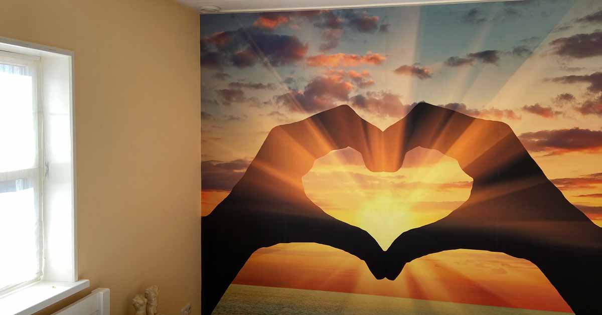 Behangpapier met zonsopkomst of zonsondergang