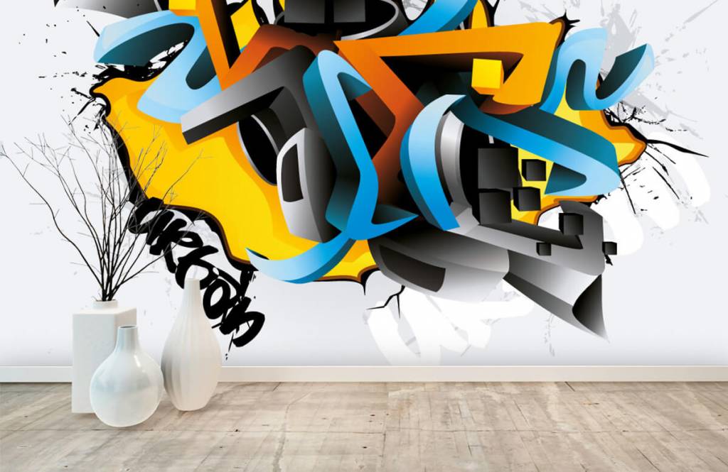 Graffiti - 3D graffiti - Tienerkamer 8