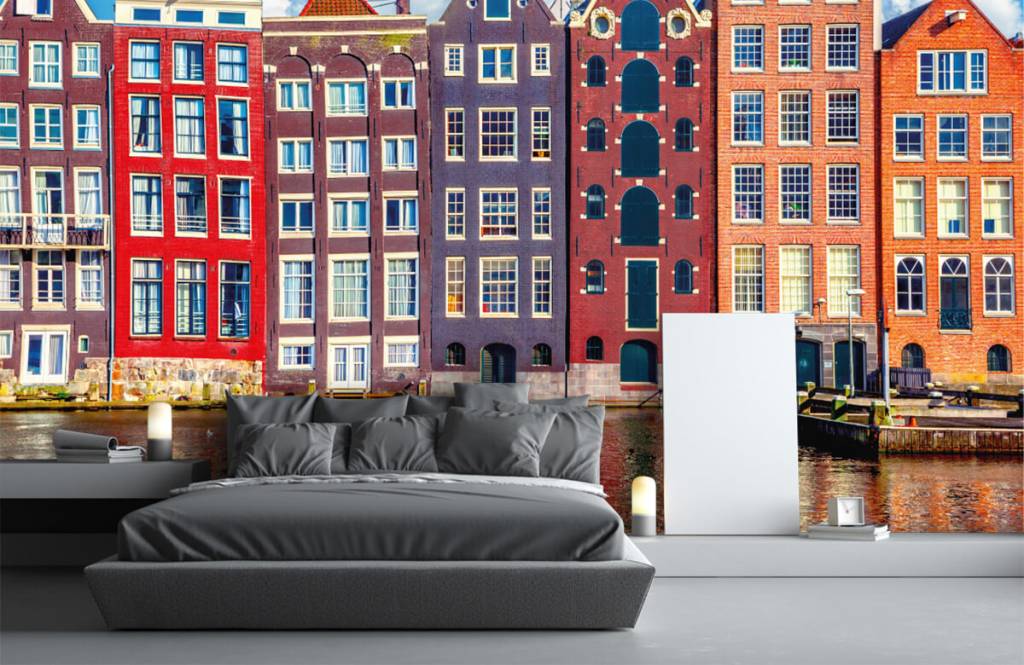 Steden behang - Amsterdamse huizen - Slaapkamer 3