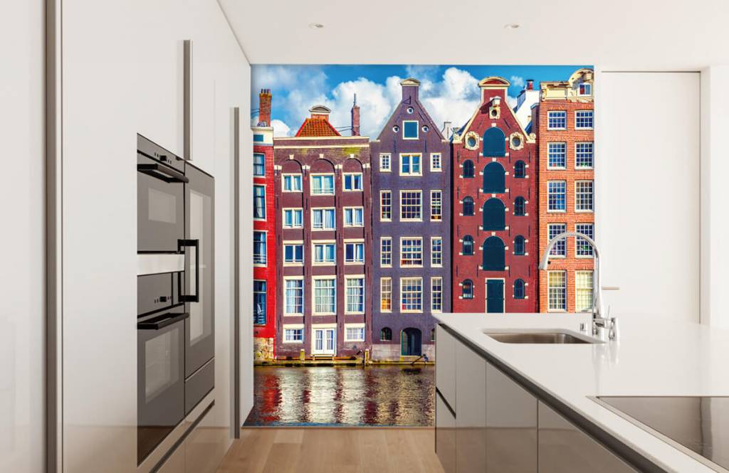 Steden behang - Amsterdamse huizen - Slaapkamer 4