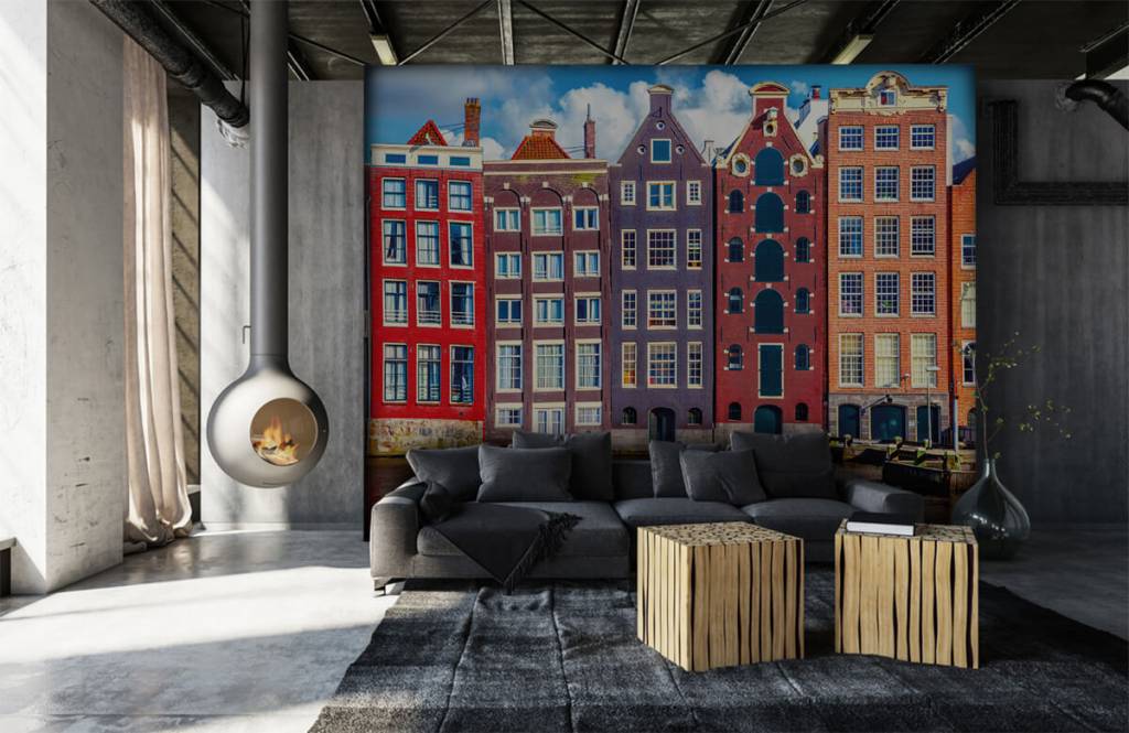 Steden behang - Amsterdamse huizen - Slaapkamer 7