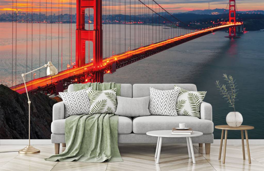 Steden behang - Golden Gate Bridge - Slaapkamer 1