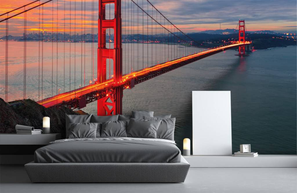 Steden behang - Golden Gate Bridge - Slaapkamer 3