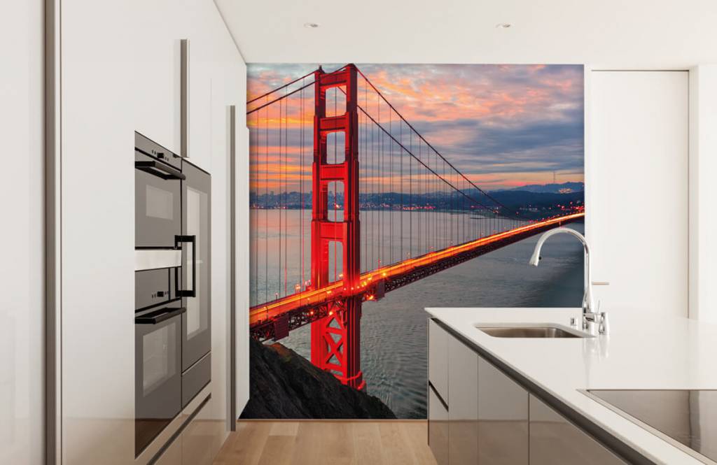 Steden behang - Golden Gate Bridge - Slaapkamer 4