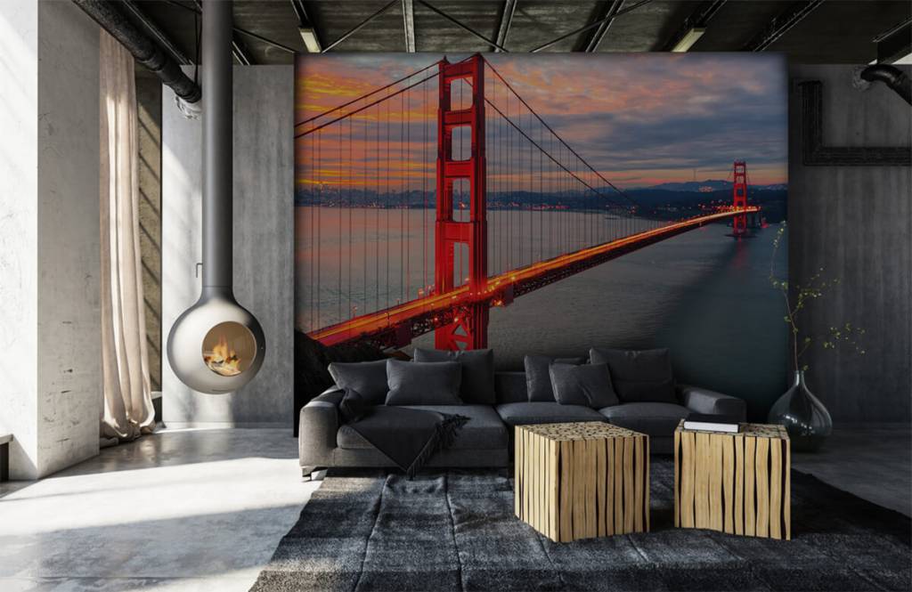 Steden behang - Golden Gate Bridge - Slaapkamer 7