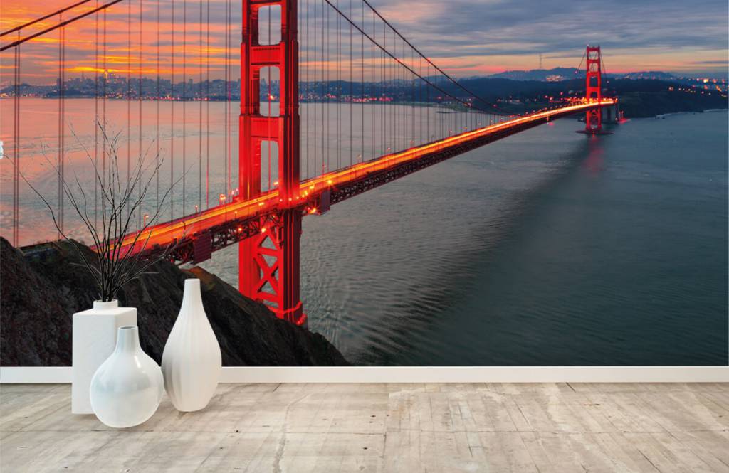Steden behang - Golden Gate Bridge - Slaapkamer 8
