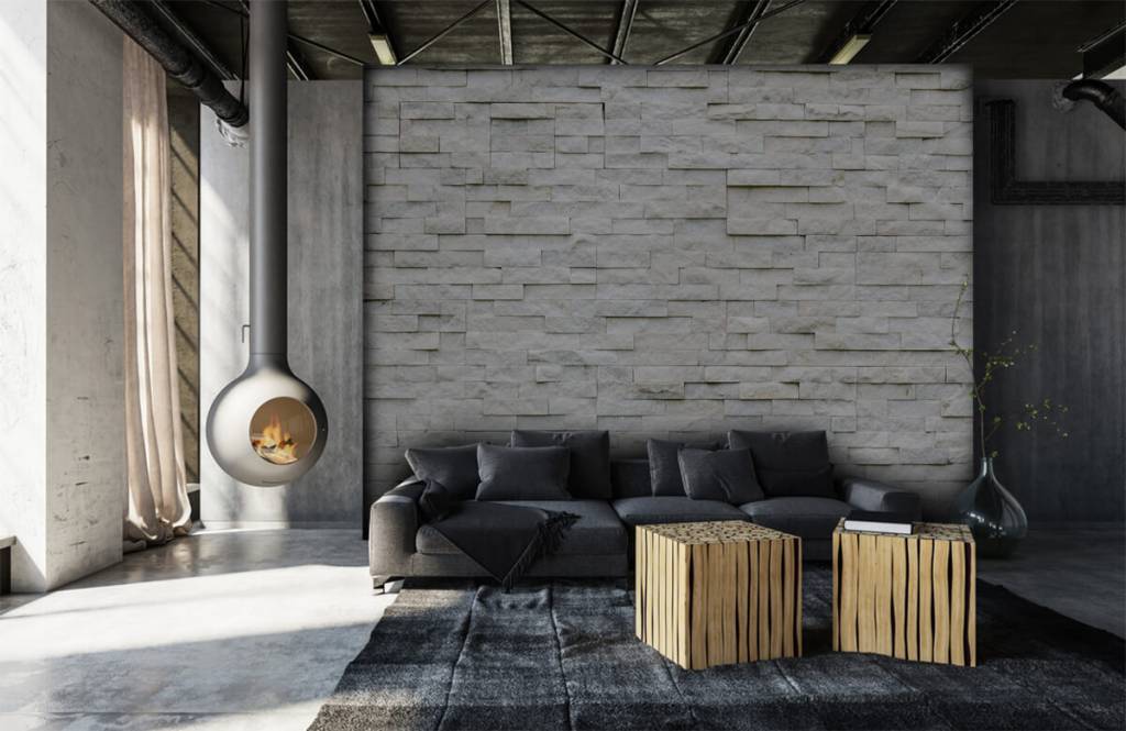 Steen behang - Moderne stenen muur - Kantine 5