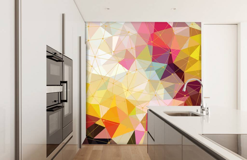 Overige - Print van kleurrijke driehoeken - Slaapkamer 6