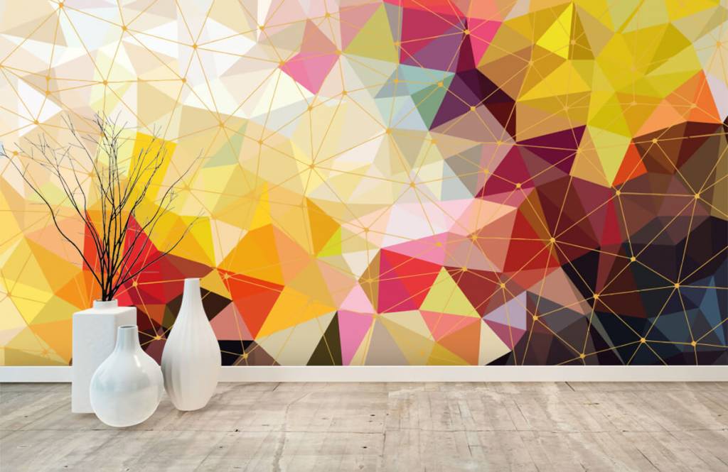 Overige - Print van kleurrijke driehoeken - Slaapkamer 8