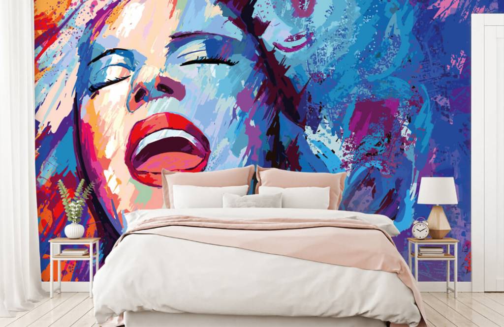 Modern behang - Schildering van een abstracte vrouw - Tienerkamer 2