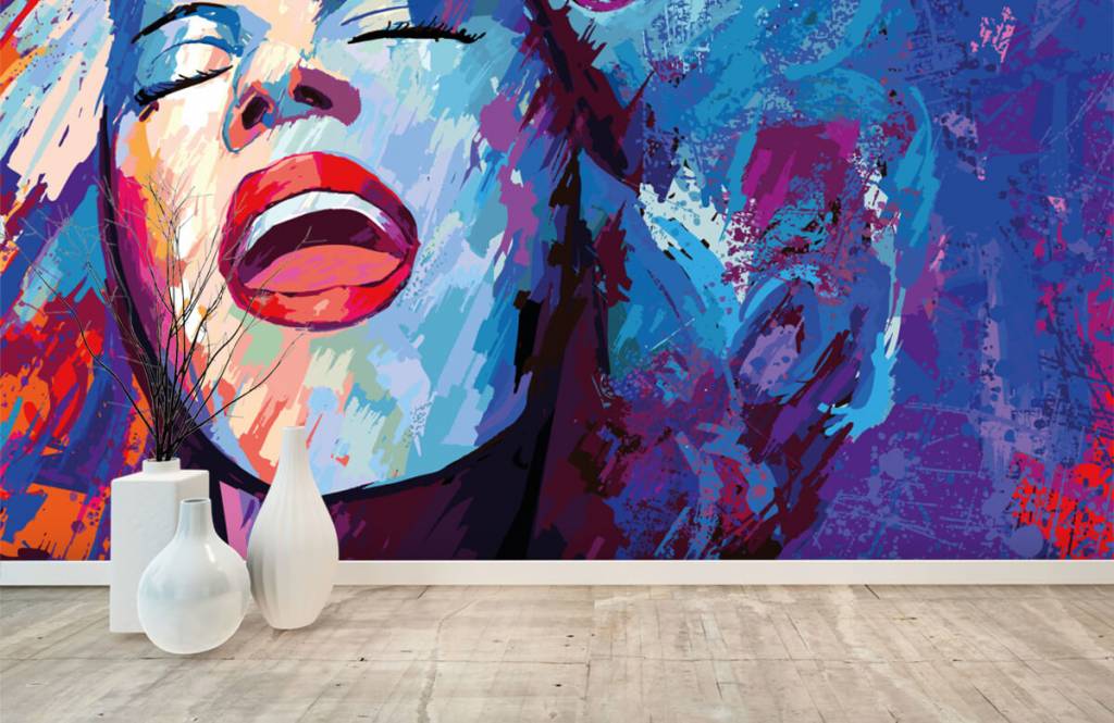 Modern behang - Schildering van een abstracte vrouw - Tienerkamer 8
