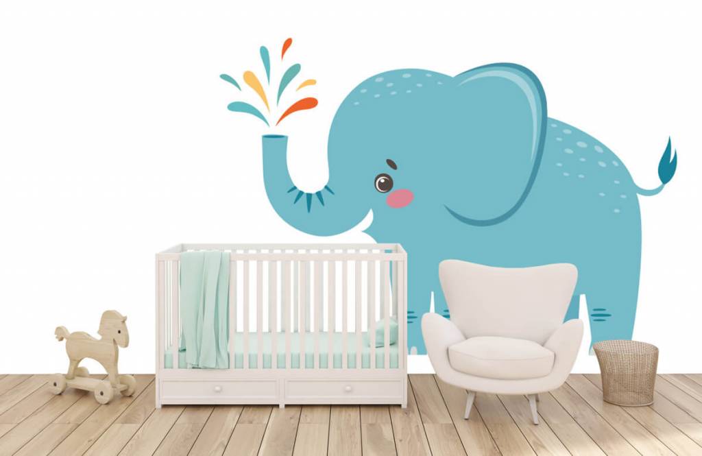 Olifanten - Vrolijke olifant - Babykamer 5