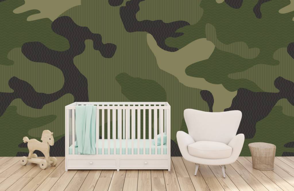 Kinderbehang - Groene camouflage - Kinderkamer 6