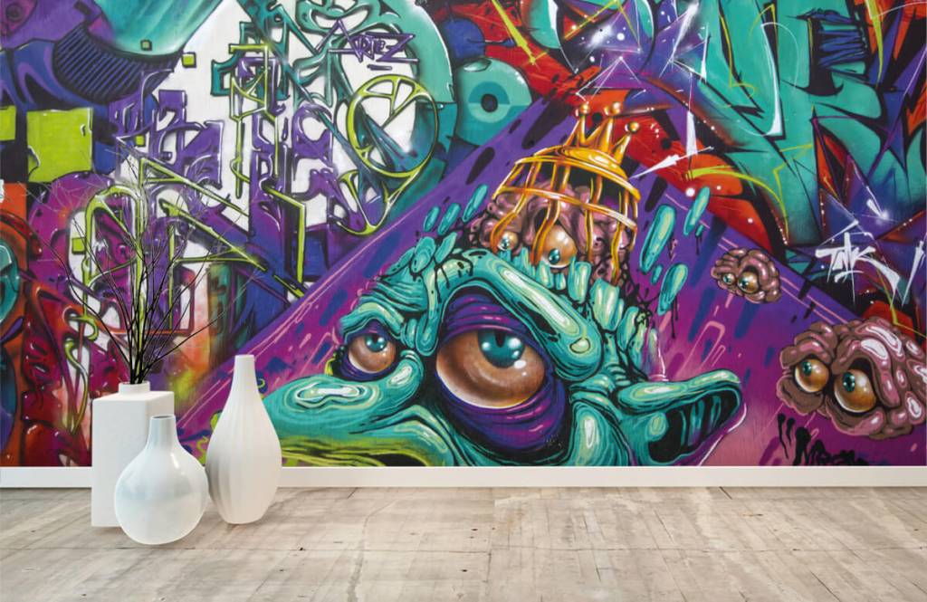 Graffiti - Behang met moderne graffiti - Tienerkamer 5