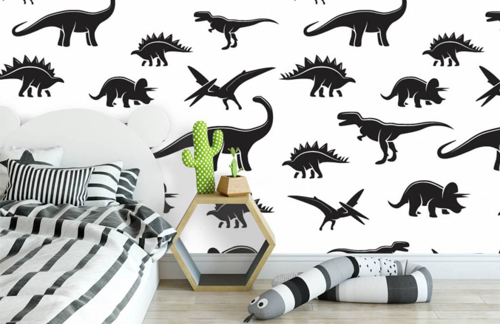Dinosaurussen - Zwarte dino's  - Kinderkamer 3