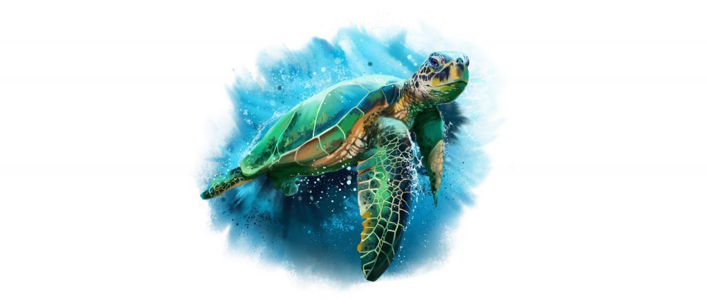 Getekende zeeschildpad