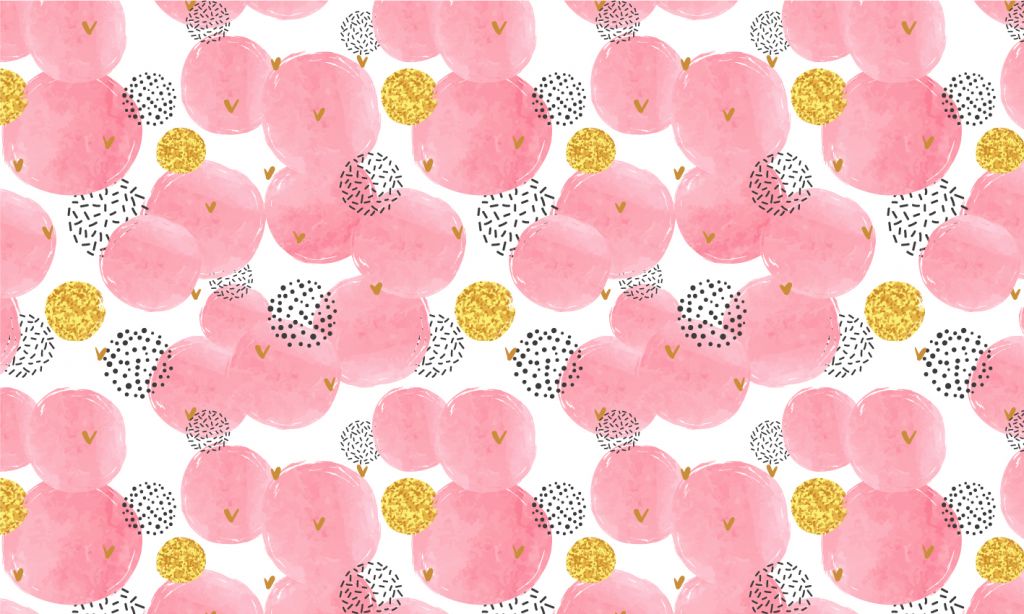 Roze en gouden cirkels