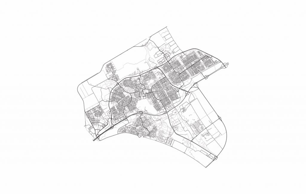 Plattegrond van Almere, wit