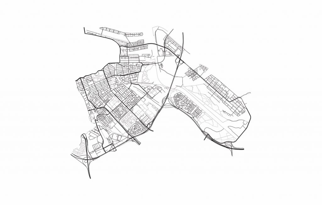 Plattegrond Amsterdam oost, wit