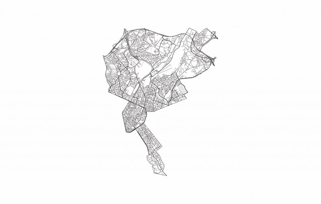 Plattegrond van Brussel, wit 