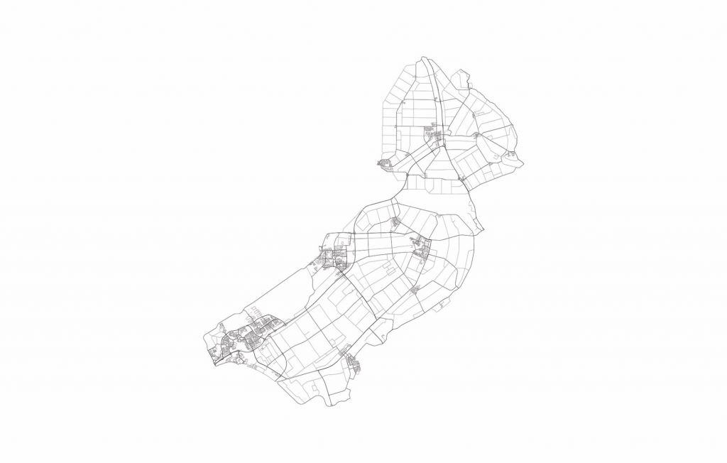 Plattegrond van Flevoland, wit