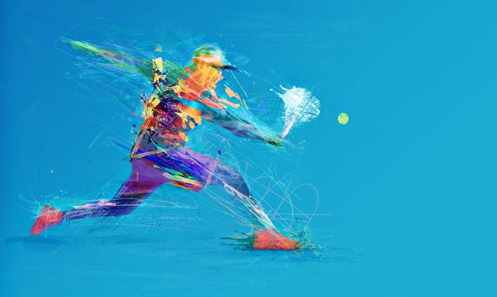Geïllustreerde tennisser 