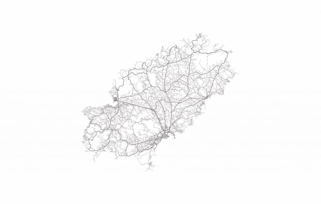 Plattegrond van Ibiza, wit 