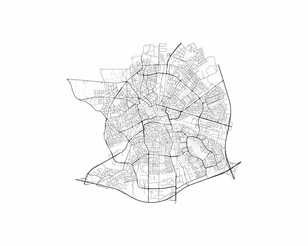 Plattegrond van Apeldoorn, wit