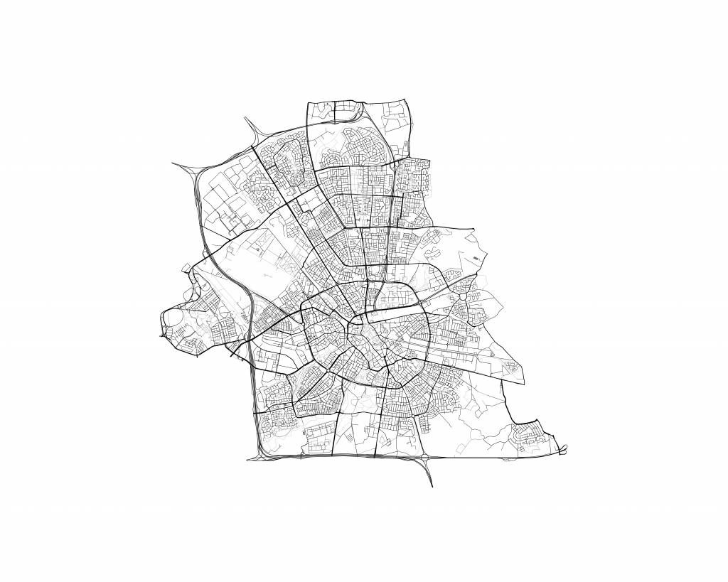 Plattegrond van Eindhoven, wit