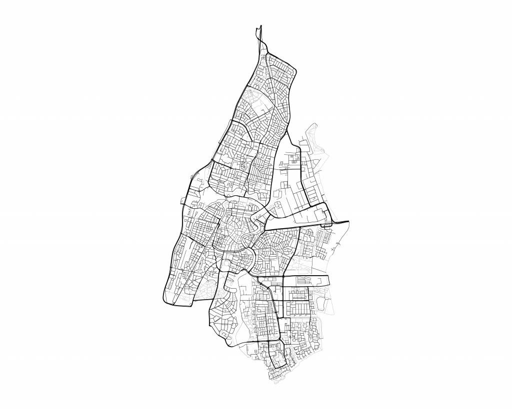 Plattegrond van Haarlem, wit