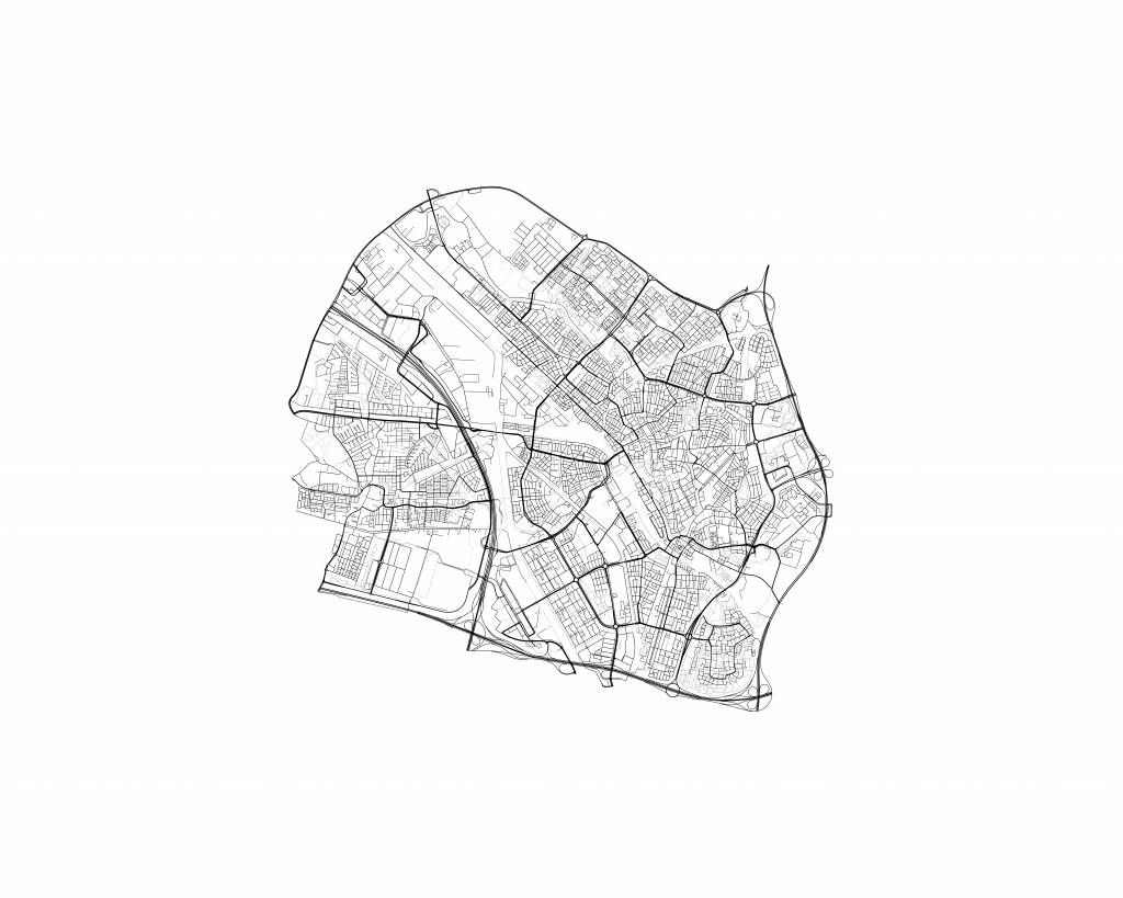 Plattegrond van Utrecht, wit