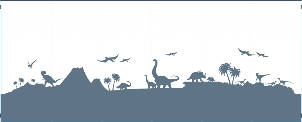 Dino silhouetten - Outlet - 657 x 260 cm