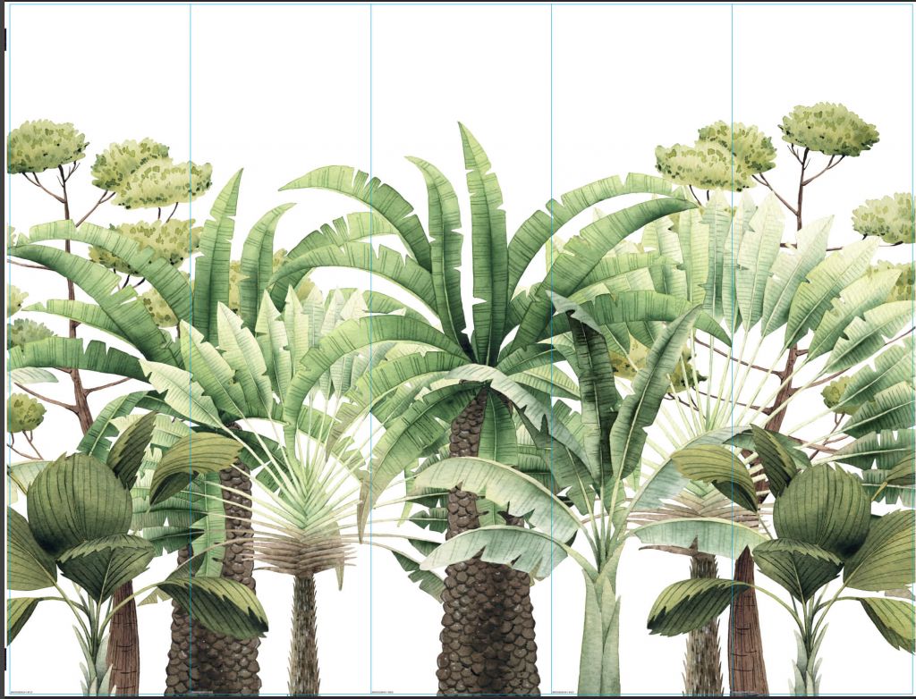 Geschilderde palmbomen - Outlet - 330 x 250 cm