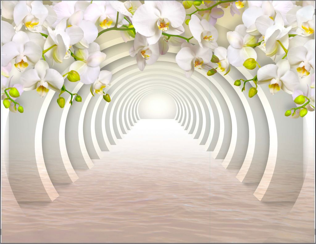 Tunnel met orchideeën - Outlet - 350 x 270 cm