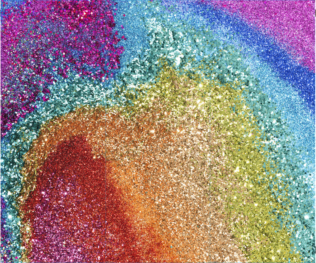 Regenboog glitters - Outlet - 300 x 250 cm