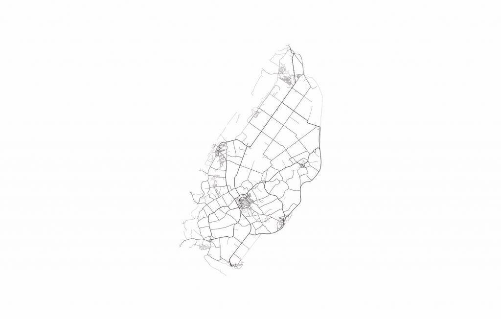Plattegrond van Texel, wit